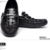 LA-1602 政泽妮 鳄鱼皮豆豆鞋真皮男鞋夏季休闲平底驾车鞋真皮软底懒人鞋