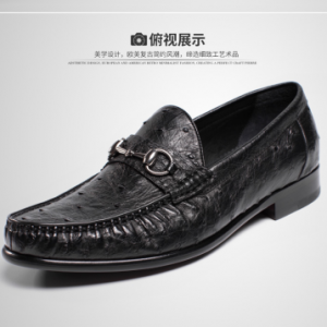 LA-1603 政泽妮 鸵鸟皮豆豆鞋真皮男鞋夏季休闲平底驾车鞋真皮软底懒人鞋