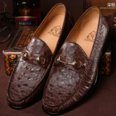 LA-1603 政泽妮 鸵鸟皮豆豆鞋真皮男鞋夏季休闲平底驾车鞋真皮软底懒人鞋