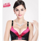 AA-302  政泽妮 无钢圈 一片式 光面无痕 上薄下厚  性感深V 舒适 聚拢调整型 文胸 套装