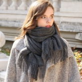 AF-201 政泽妮  女 秋冬季 纯色 加厚 围脖 长款 大披肩 两用 百搭 羊毛围巾