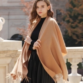 AF-201 政泽妮  女 秋冬季 纯色 加厚 围脖 长款 大披肩 两用 百搭 羊毛围巾