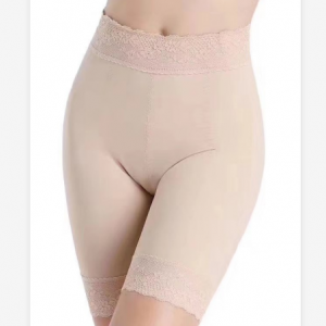 政泽妮  AA-2029 瘦瘦裤 平角 收腹提臀+内裤+安全裤三合一  咖啡因子面料 弹力蕾丝花边