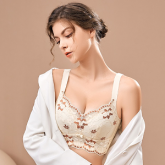 政泽妮 2023春夏新品  AA-1505 全罩杯  无钢圈 六排扣 薄杯 调整型 美背 轻薄 大胸显小  文胸套装